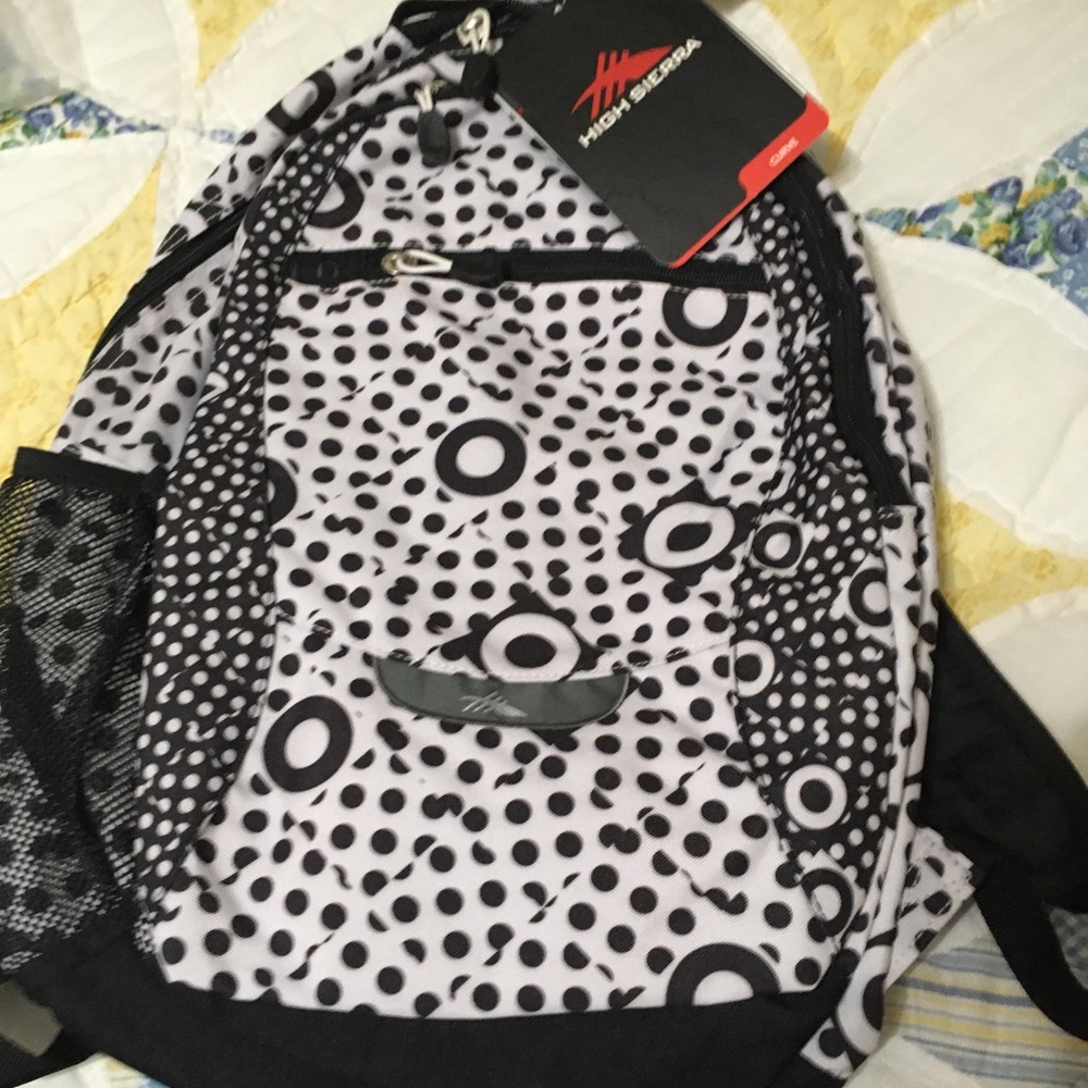 NWT High Sierra Black and White Dot Backpack